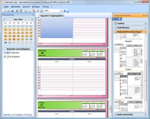 Microsoft Outlook 2007: Perfekte Kalender drucken mit dem Kalenderdruck-Assistenten