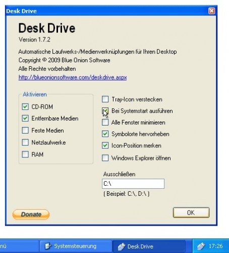 Wie bei Mac OS X: DeskDrive zeigt alle Laufwerkssymbole auf dem Desktop