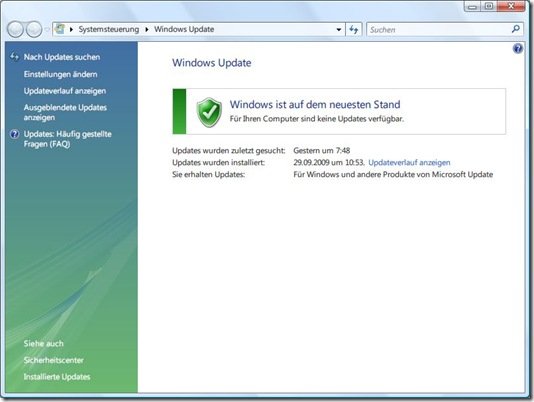 Windows Update Agent 3.0 auf Windows Vista