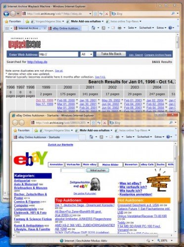 Uralte Internetseiten im Internet-Museum „Archive.org“ wiederfinden