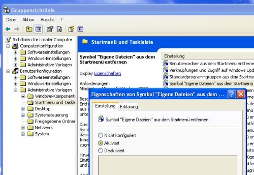 Windows XP Professional: Das Startmenü entschlacken