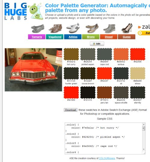 Aus Digitalfotos eine Farbpalette mit CSS-Farbcodes erzeugen
