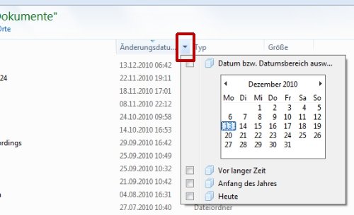 Windows Explorer: Dateien filtern