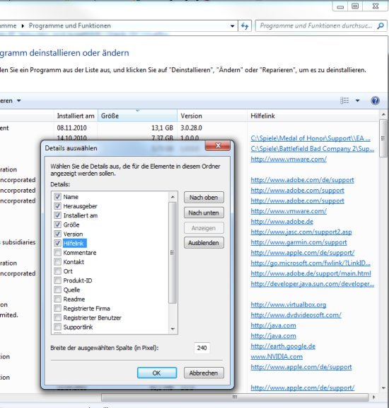 Windows 7 &#038; Vista: Hilfeseiten zu installierten Programmen finden