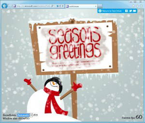 Let it snow: Internet Explorer Test Drive