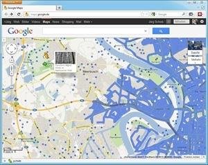 Google Maps: StreetView-Männchen auf einen Punkt der Karte, an dem StreetView nicht verfügbar ist