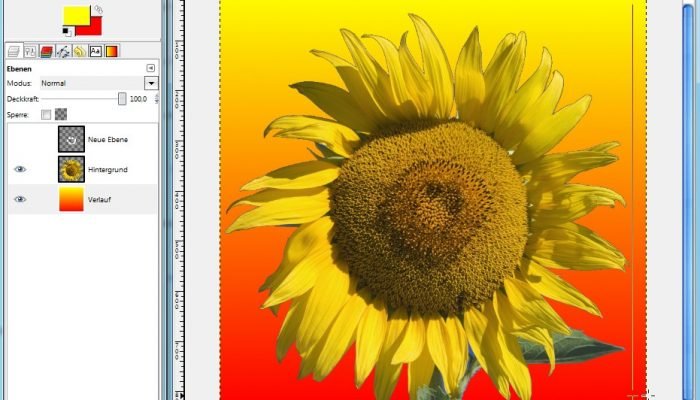 GIMP: Farbverlauf im Beispiel-Bild