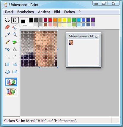 Bild-Raster in Paint zum Pixelzählen nutzen