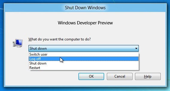 Windows 8 Developer Preview: Windows herunterfahren