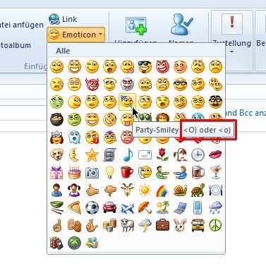 Emoticons mit Windows Live Mail schneller einfügen