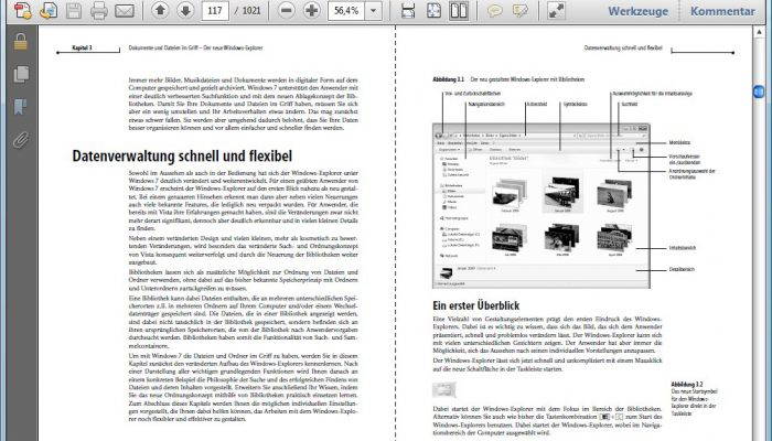 Adobe Reader: Zweiseitenansicht