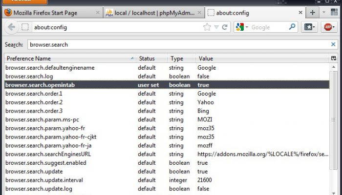 Firefox: Suche im neuen Tab öffnen