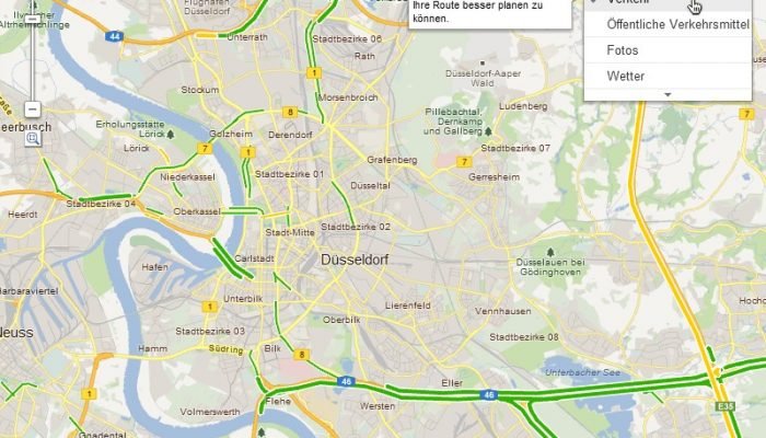 Google Maps: Anzeige von Verkehrsinfos auf der Karte