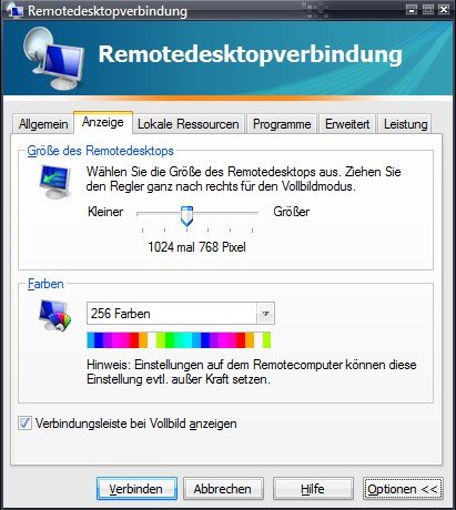 Remote-Desktop schneller machen