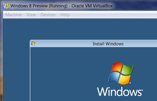 VirtualBox: Windows 8-Setup