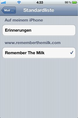 Remember The Milk-Aufgaben mit Siri hinzufügen