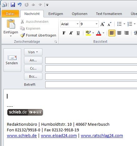 Microsoft Outlook: Signatur mit Logo verwenden