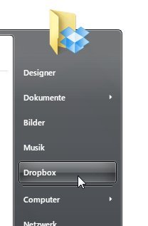 Dropbox-Ordner ins Start-Menü von Windows 7 und Vista einbauen