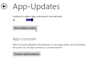 Windows 8: Manuell nach App-Updates suchen