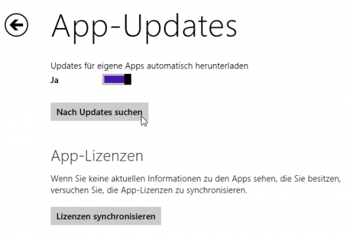 Windows 8: Manuell nach App-Updates suchen