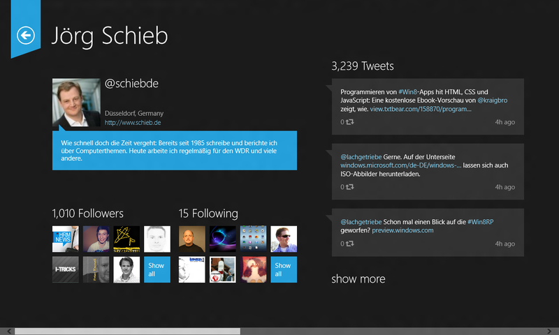 Twitter im Metro-Design – mit der Tweetro-App für Windows 8