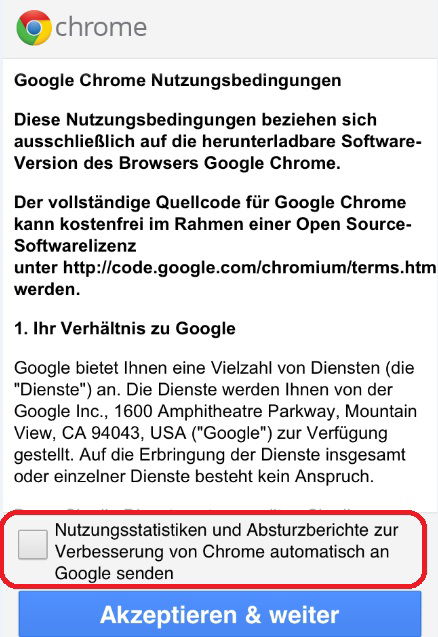 Google Chrome für iPhone: Spionage-Funktion abschalten