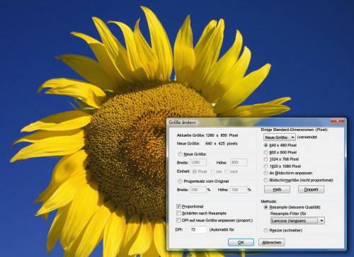 Bilder verkleinert per eMail senden und dabei Exif-Daten behalten