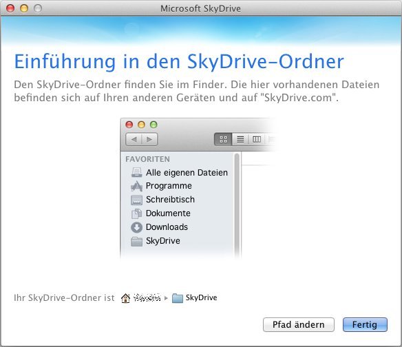 Online-Speicher-Dienst Microsoft SkyDrive in Ihren Mac einbinden