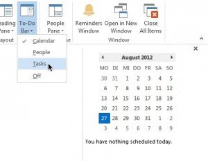 So zeigen Sie in Outlook 2013 die Aufgabenleiste wieder an
