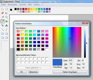 Paint: Eigene Farben mischen und zum Zeichnen nutzen