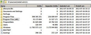 , Einzelne Dateien von der Windows-DVD extrahieren