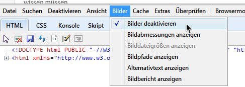Webseiten in Internet Explorer 8 und neuer ohne Bilder ausdrucken