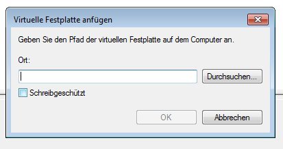 Virtuelle Festplatten-Datei laden mit Windows 7