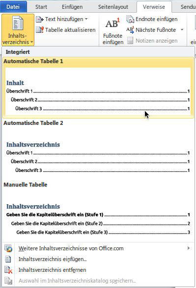 word-inhaltsverzeichnis