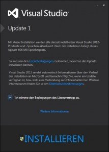 So installieren Sie das Visual Studio 2012-Update 1