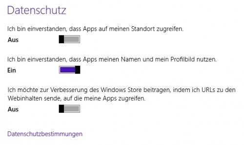 Auf welche Benutzer-Daten dürfen meine Windows-8-Apps zugreifen?