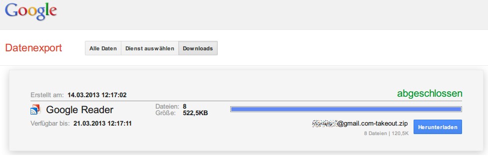 So exportieren Sie Ihre RSS-Feeds von Google Reader
