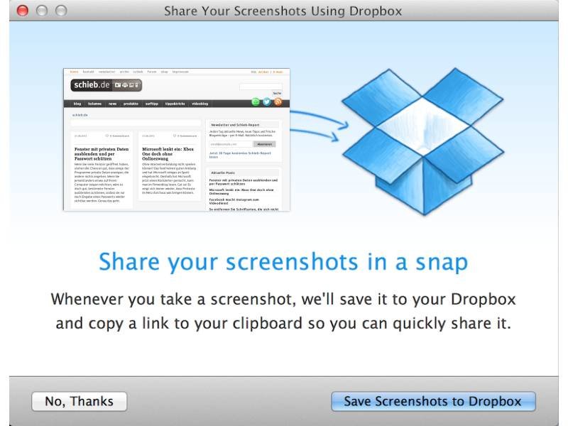 Screen-Shots automatisch in der Dropbox ablegen