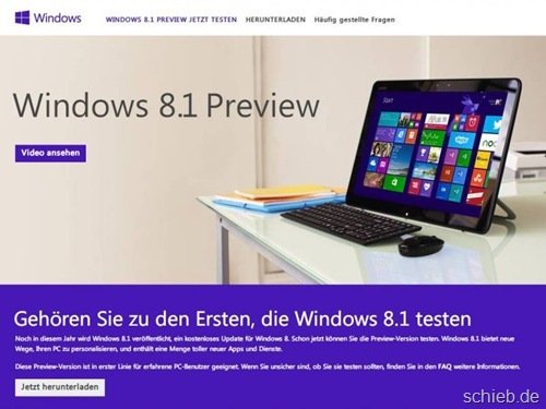 So testen Sie die Vorschauversion von Windows 8.1