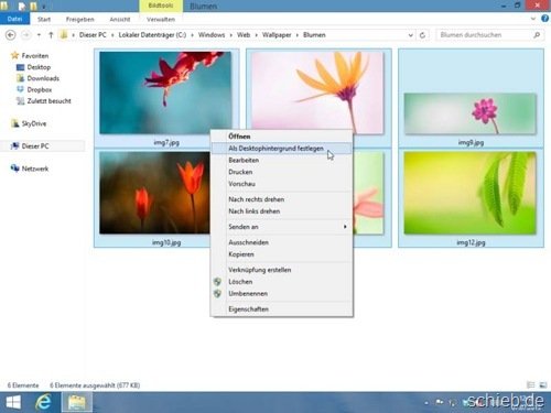 Mehrere Hintergrund-Bilder einrichten in Windows 7 und hoeher
