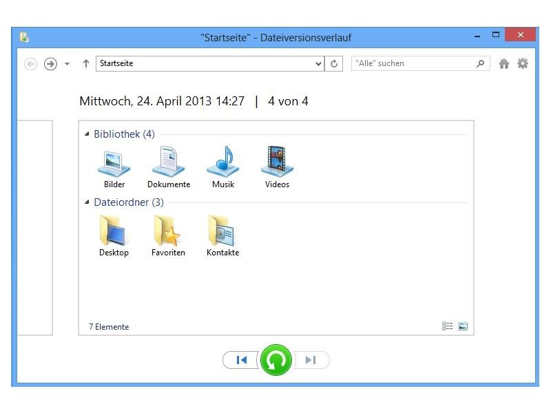 Dateien aus dem Dateiversionsverlauf von Windows 8 wiederherstellen