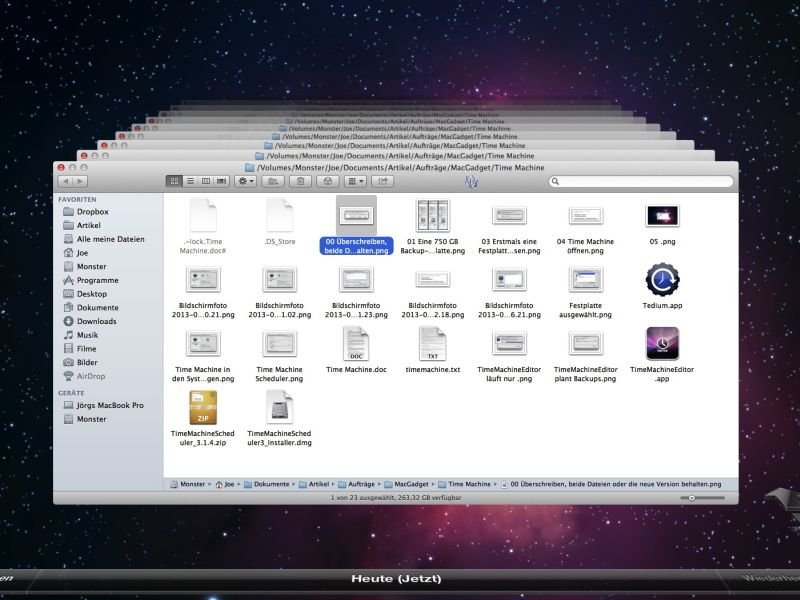 So entfernen Sie Dateien oder Ordner aus Time-Machine-Backups von OSX