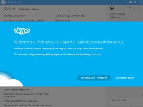 Skype-Einbindung ist jetzt für Outlook.com-Nutzer in den USA verfügbar