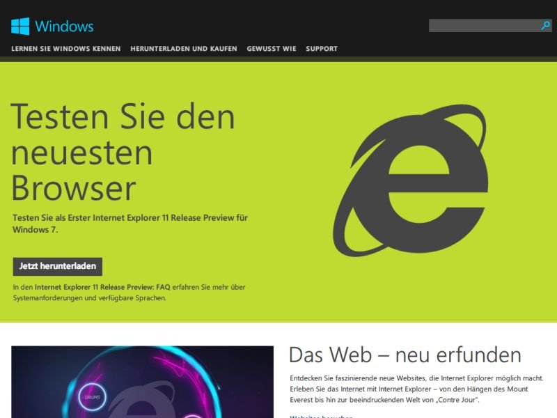 Microsoft stellt Release-Vorschau für Internet Explorer 11 auf Windows 7 vor