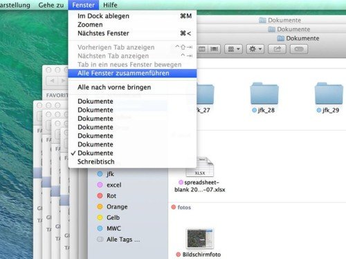 OSX Mavericks: Alle Finder-Fenster in ein einziges zusammen fassen