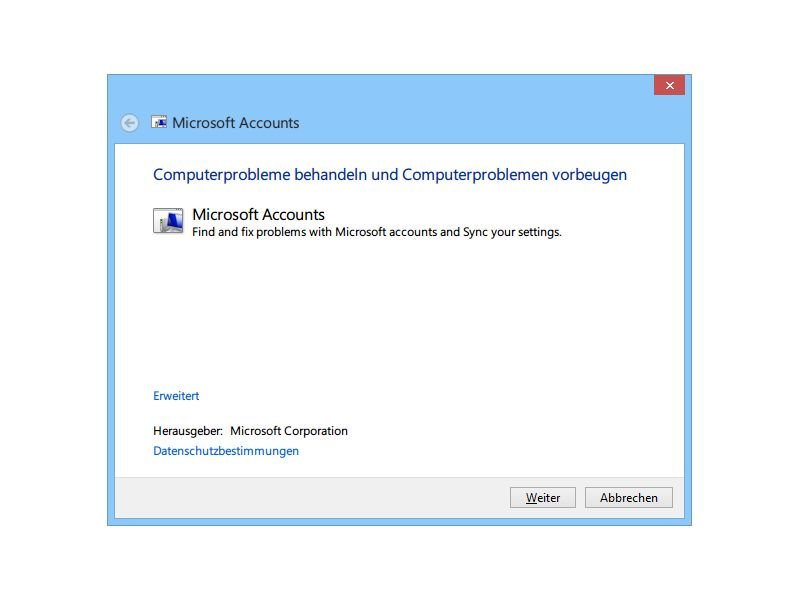 Probleme mit Microsoft-Konto in Windows 8 und 8.1 beheben