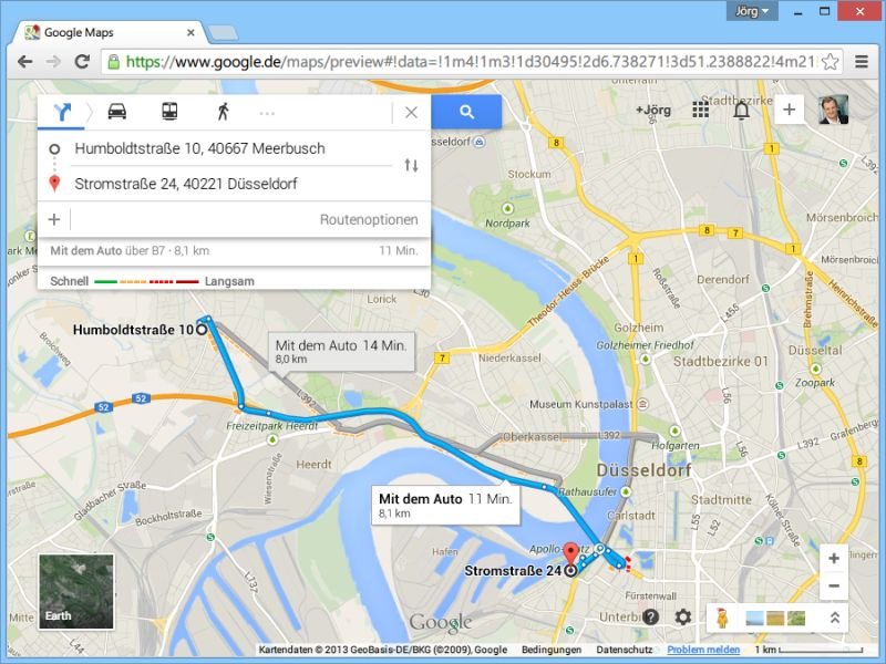 Das neue Google Maps: Routen-Planer nutzen