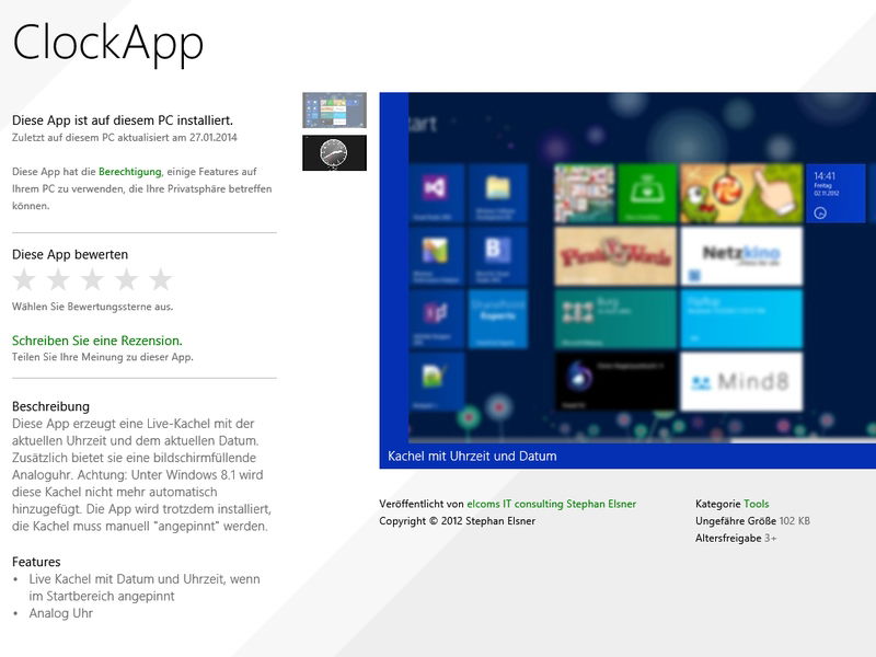 Windows 8.1: Uhrzeit dauerhaft auf der Startseite einblenden