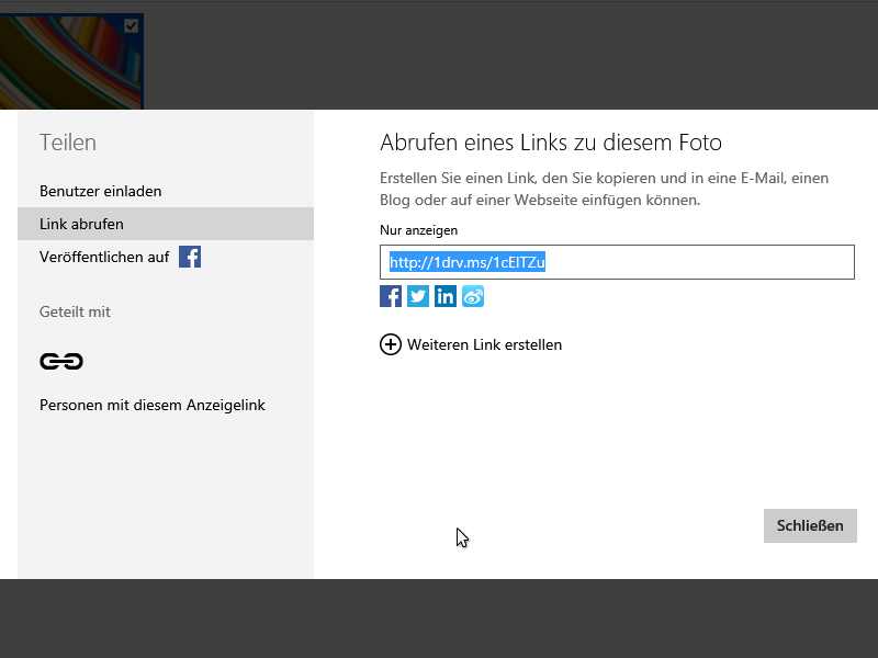 Kurz-URL für SkyDrive-Datei erstellen und an andere weitergeben