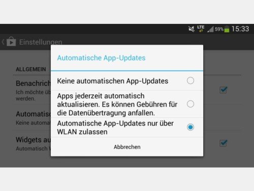 Android: Neue Versionen Ihrer Apps nur per WLAN laden